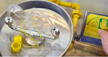 Using Eyewashes and Emergency Showers