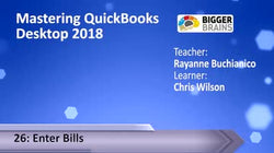 Mastering QuickBooks Desktop (2018): Enter Bills