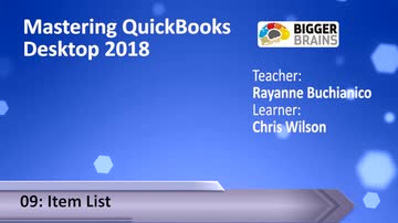 Mastering QuickBooks Desktop (2018): Item List