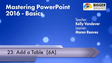 Mastering Powerpoint 2016: Add a Table