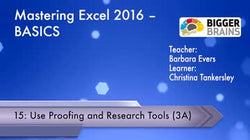 Mastering Excel 2016 Basics: Use Proofing and Research Tools