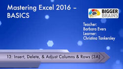 Mastering Excel 2016 Basics: Inserting, Deleting, and Adjusting Columns and Rows