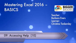 Mastering Excel 2016 Basics: Accessing Help