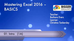 Mastering Excel 2016 Basics: Intro